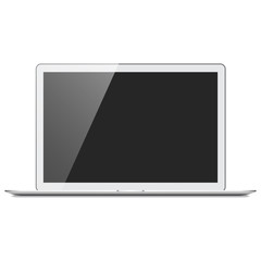 Canvas Print - realistic silver laptop computer mockup