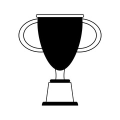 trophy cup icon image vector illustration design  black and white