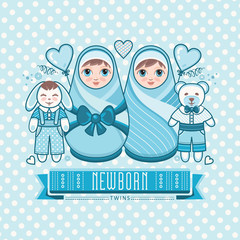 Wall Mural - Newborn little baby. Matryoshka.