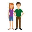 © Jemastock - couple standing man and woman together people vector illustration