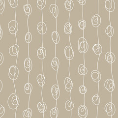 Wall Mural - Abstract seamless pattern with pattern hand drawn curls lines