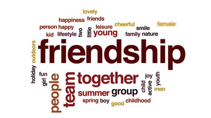 Poster - Friendship animated word cloud, text design animation.