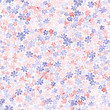 Seamless pattern with small colorful flowers. Watercolor painting.