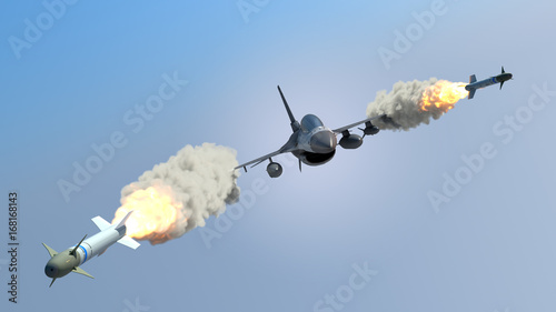 Obraz na płótnie Samoloty wystrzeliwują pociski