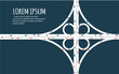 Busy highway road junction minimalistic banner.