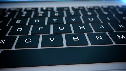 Poster - Closeup of laptop's keyboard pan.