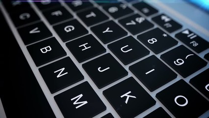 Poster - Closeup of laptop's keyboard pan.