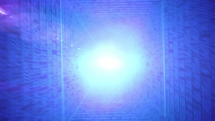 Poster - Abstract binary code 3D line blue background