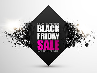 Poster - Black Friday Sale Abstract Background. Vector Banner with explosion effect.