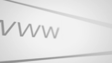 Poster - typing website and domain. shallow depth of field.