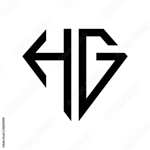 Initial Letters Logo Hg Black Monogram Diamond Pentagon Shape Buy This Stock Vector And Explore Similar Vectors At Adobe Stock Adobe Stock