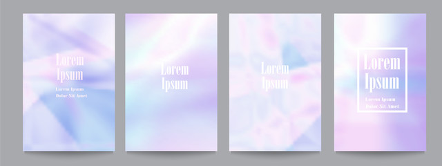 Canvas Print - vector set of template with holographic soft pastel backgrounds