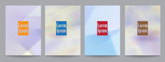 Canvas Print - vector set of template with soft holographic backgrounds