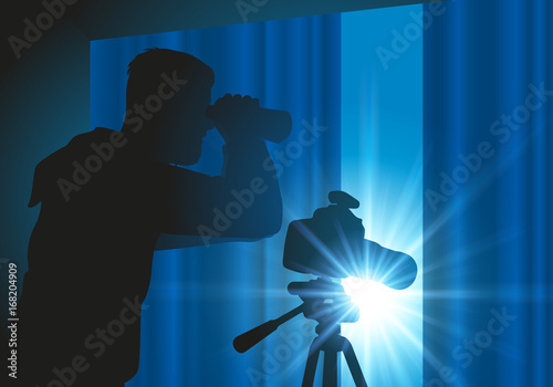 Fotografía espion - détective - jumelles - espionner - enquête - paparazzi