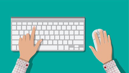 Poster - Modern computer keyboard and mouse