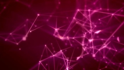 Poster - Abstract technology futuristic network - fantasy plexus background. Loopable animation.