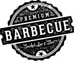 Wall Mural - Premium Vintage Barbecue BBQ Stamp