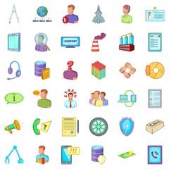 Poster - Good economy icons set, cartoon style