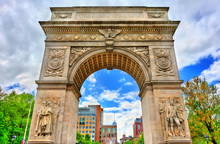 The Washington Square Arch, A Marble Triumphal Arch In Manhattan, New York City