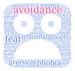 Avoidance Word Cloud on a white background. 