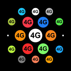 Sticker - Modernes UI design - 4G-Symbol