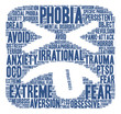 Phobia word cloud on a white background. 