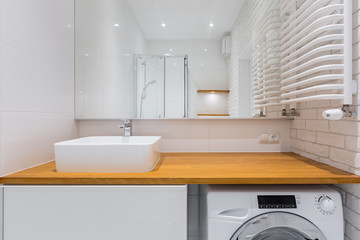 Wall Mural - Bathroom with wooden countertop