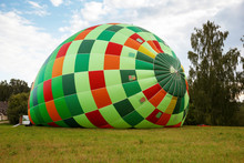 Hot Air Balloon Preparation For Flight