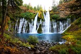 Fototapeta Krajobraz - Picturesque McArthur-Burney Falls in northern California during autumn, USA