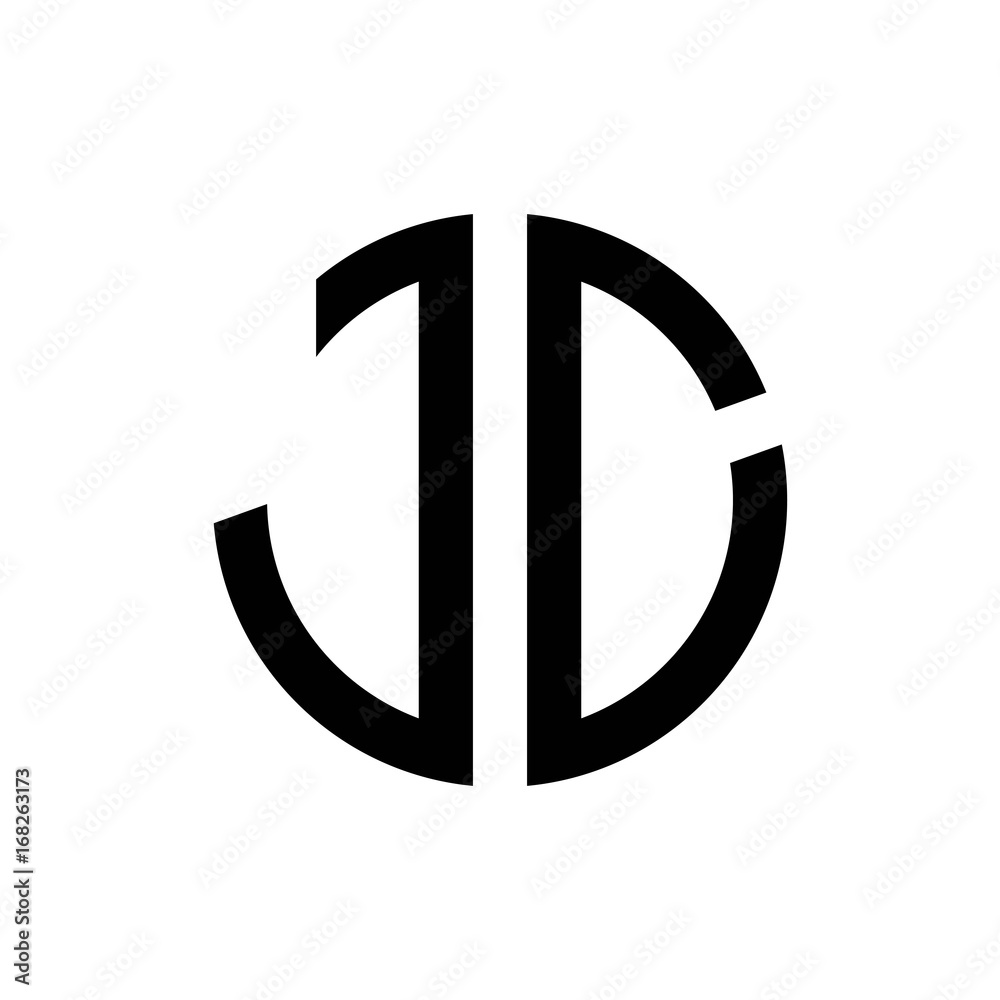 initial letters logo jc black monogram circle round shape vector Stock ...