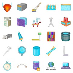 Poster - Planning icons set, cartoon style