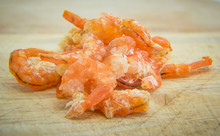 Dried Shrimp On A White Background