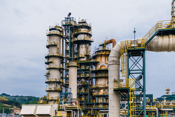 Poster - modern petrochemical plant.
