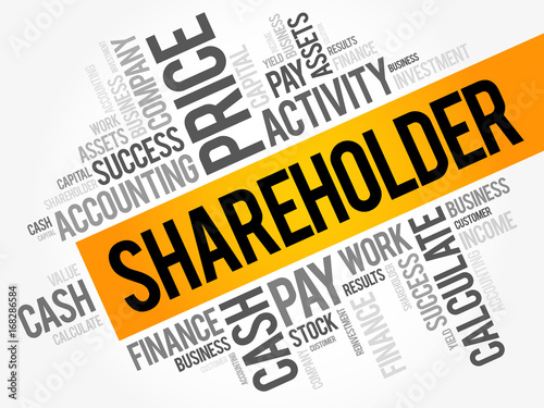 Cuadros en Lienzo Shareholder word cloud collage, business concept background