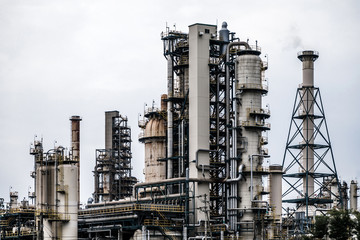 Poster - modern petrochemical plant.