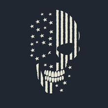 Skull Made Like The American Flag