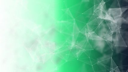 Poster - 3d rendering Abstract futuristic dots and lines. computer geometric digital connection structure. Futuristic abstract grid. Design with plexus. Big Data. Intelligence artificial