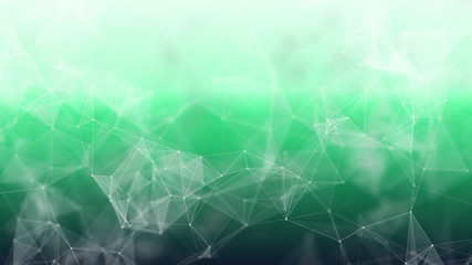Poster - 3d rendering Abstract futuristic dots and lines. computer geometric digital connection structure. Futuristic abstract grid. Design with plexus. Big Data. Intelligence artificial