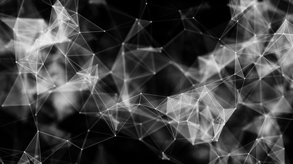 Poster - 3d rendering abstract futuristic dots and lines. computer geometric digital connection structure. fu