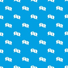 Poster - Question and exclamation speech bubbles pattern seamless blue