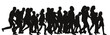 © zolotons - Vector silhouette of a crowd of people walking