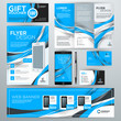 © antartstock - Set of stationery design templates. Corporate identity with abstract vector background. Web banner, flyer, booklet, gift voucher, business card, phone wallpaper