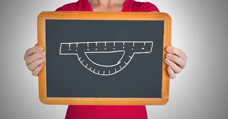 Poster - Measurement ruler on blackboard