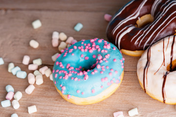 Wall Mural - Baked donuts and candies