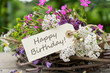 Congratulations on your birthday / Birthday card with colorful bouquet