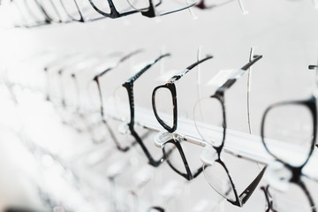 Canvas Print - Eyeglasses frames in optical store. 