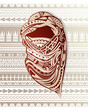 Nomad with headscarf ornamented with ethnic design