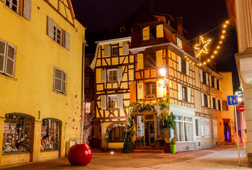 French city Colmar on Christmas Eve.