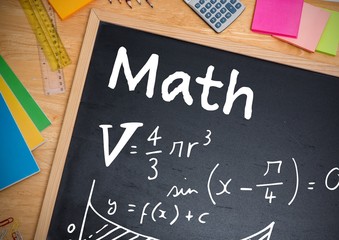 Poster - Math equations written on blackboard