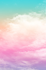 Wall Mural - sun and cloud background with a pastel colored

